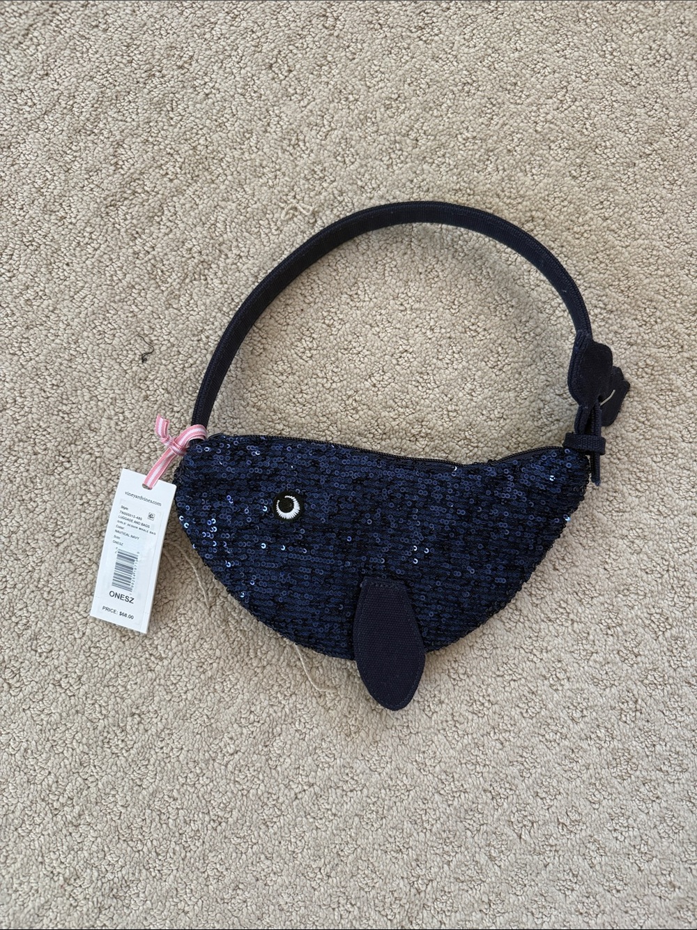 Vineyard Vines Kids Sequin Whale Shoulder Bag - Navy NWT